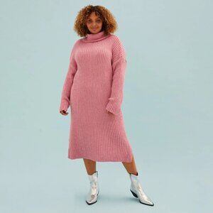 Cara in the Sky long Sweater Dress Pink NWT